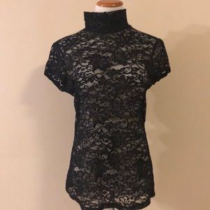 Express stretch lace turtle neck top